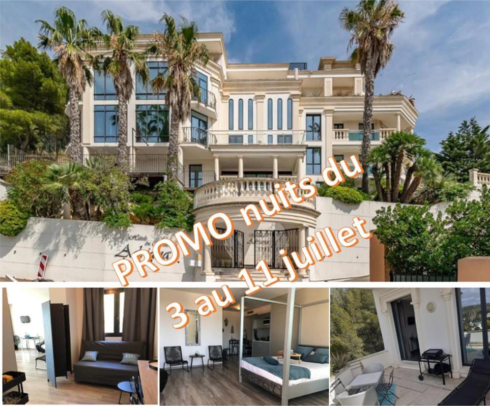 Grand Studio Terrasse De Standing, Pleine Vue Village Et Mer 카리르루에 외부 사진