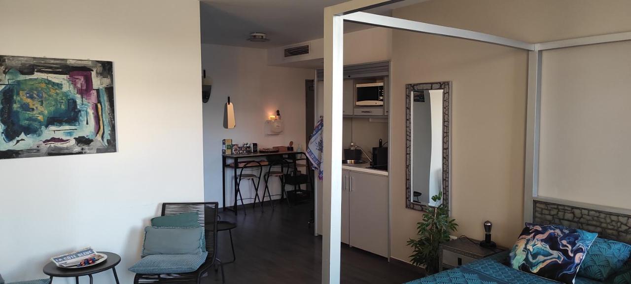 Grand Studio Terrasse De Standing, Pleine Vue Village Et Mer 카리르루에 외부 사진